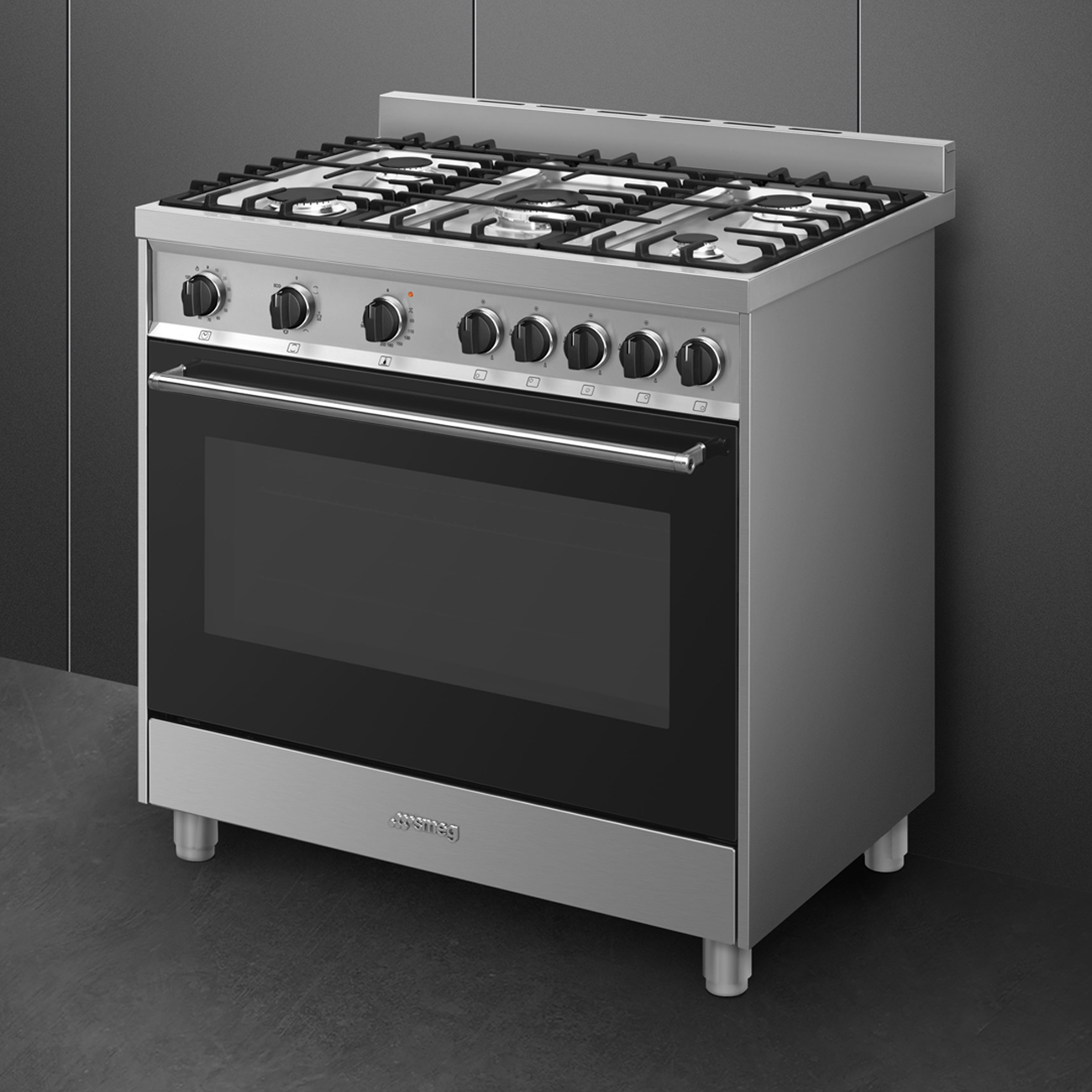 Smeg Stainless steel Cooker with Gas Hob_3