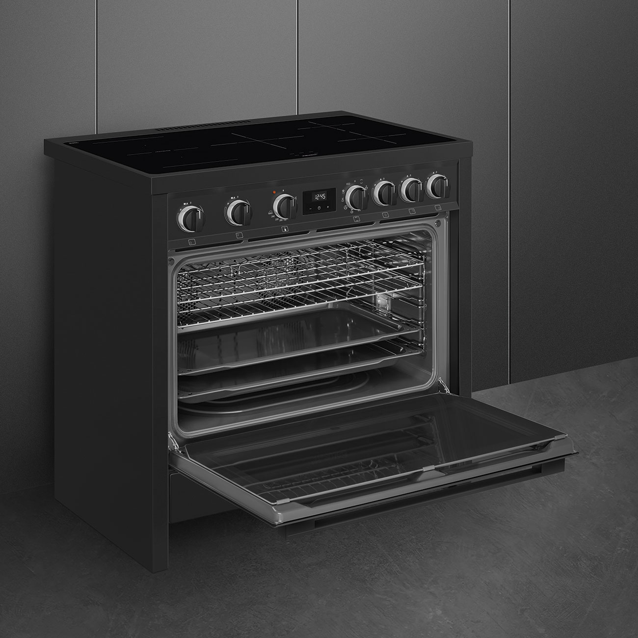 Smeg Anthracite Cooker with Induction Hob_4