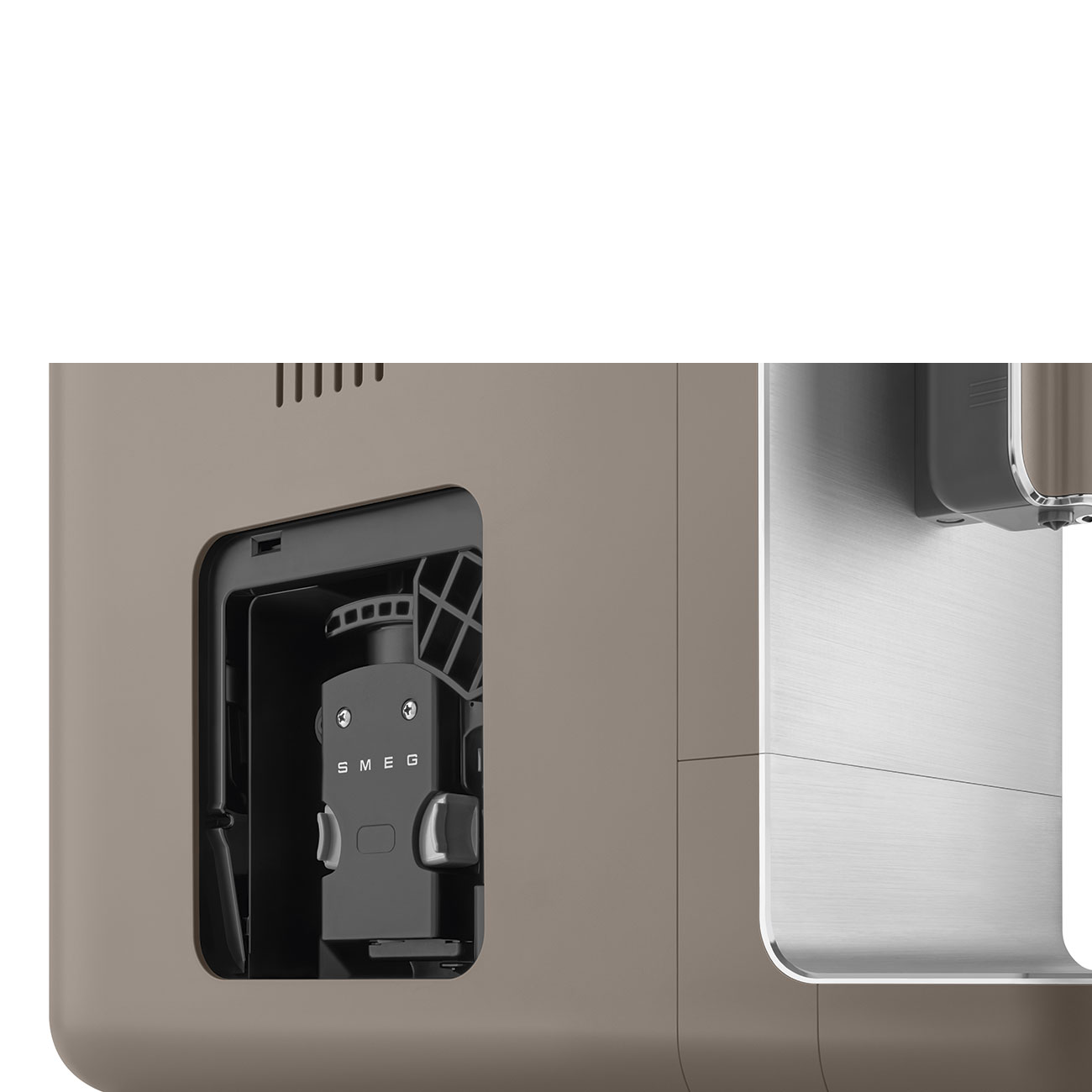 Smeg Taupe Espresso Manual Coffee Machine with Milk Forther - BCC02TPMUK_11