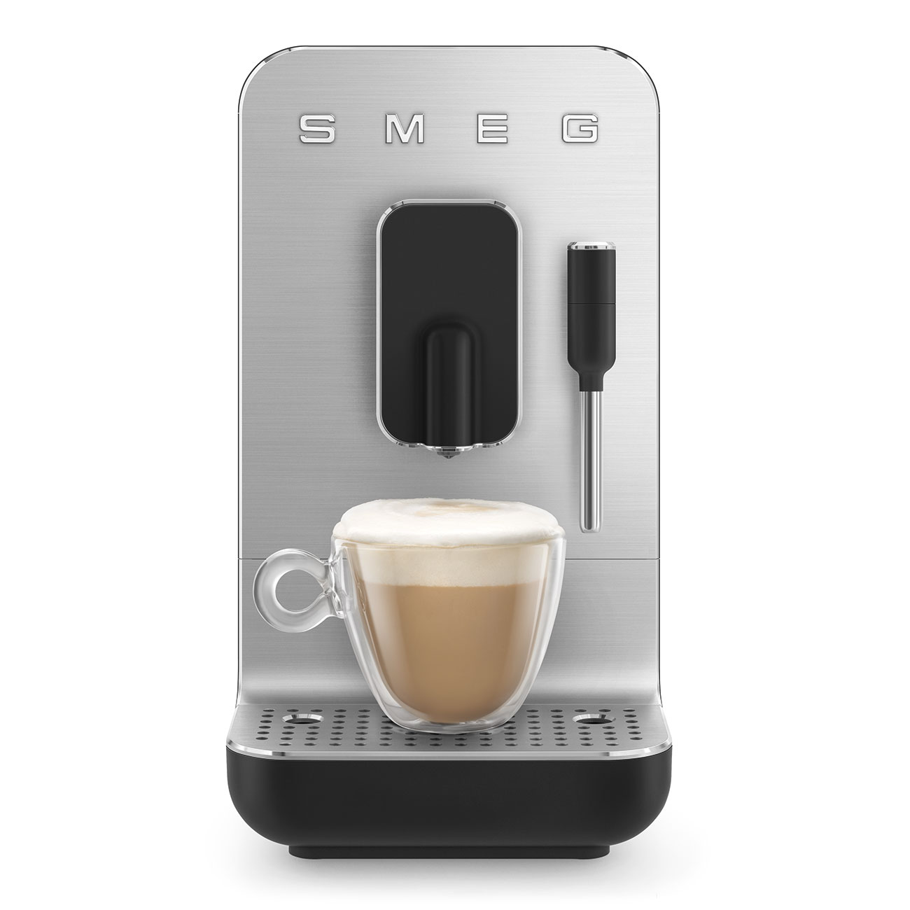 Smeg Black Espresso Manual Coffee Machine with Milk Forther - BCC12BLMUK_9