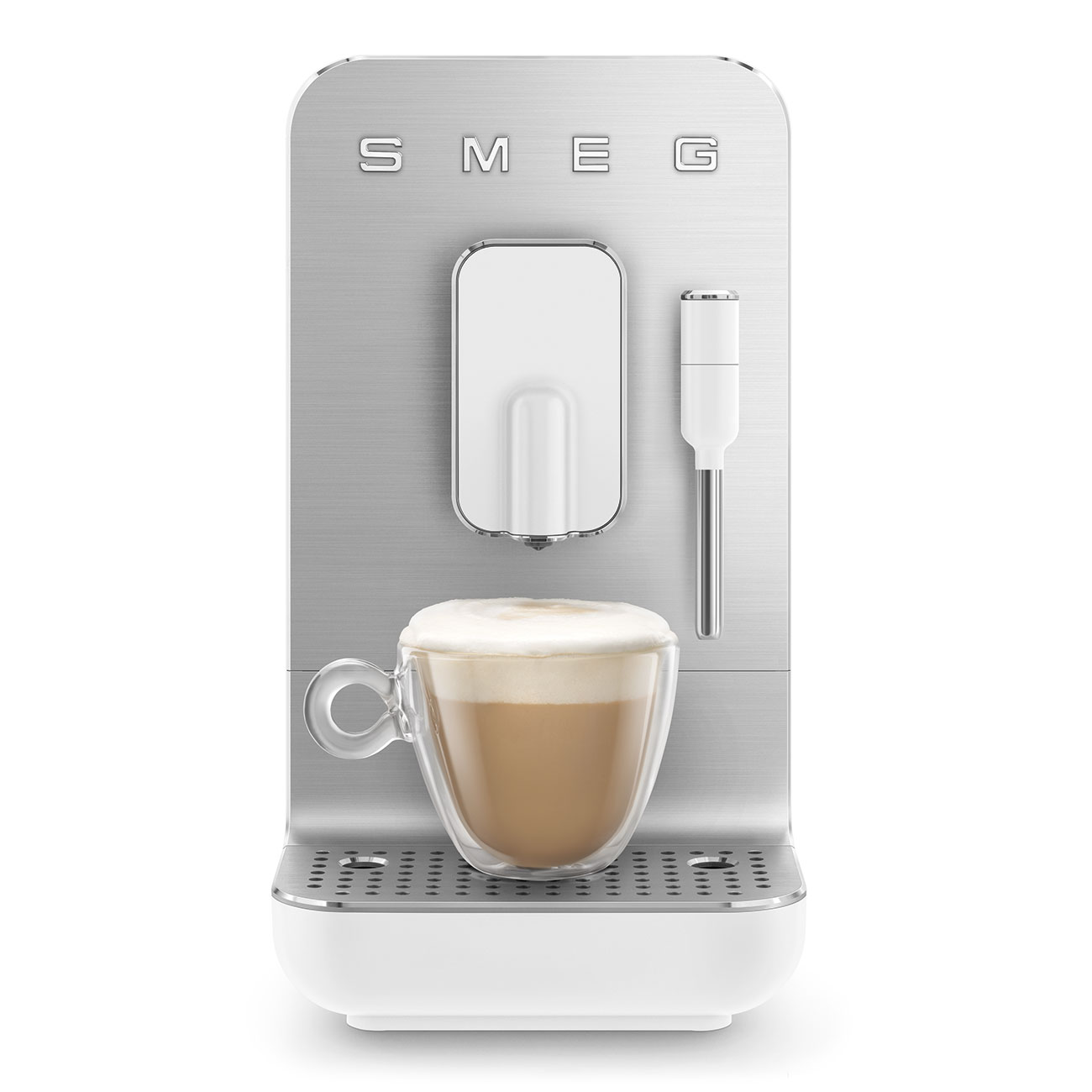 Smeg White Espresso Manual Coffee Machine with Milk Forther - BCC12WHMUK_9