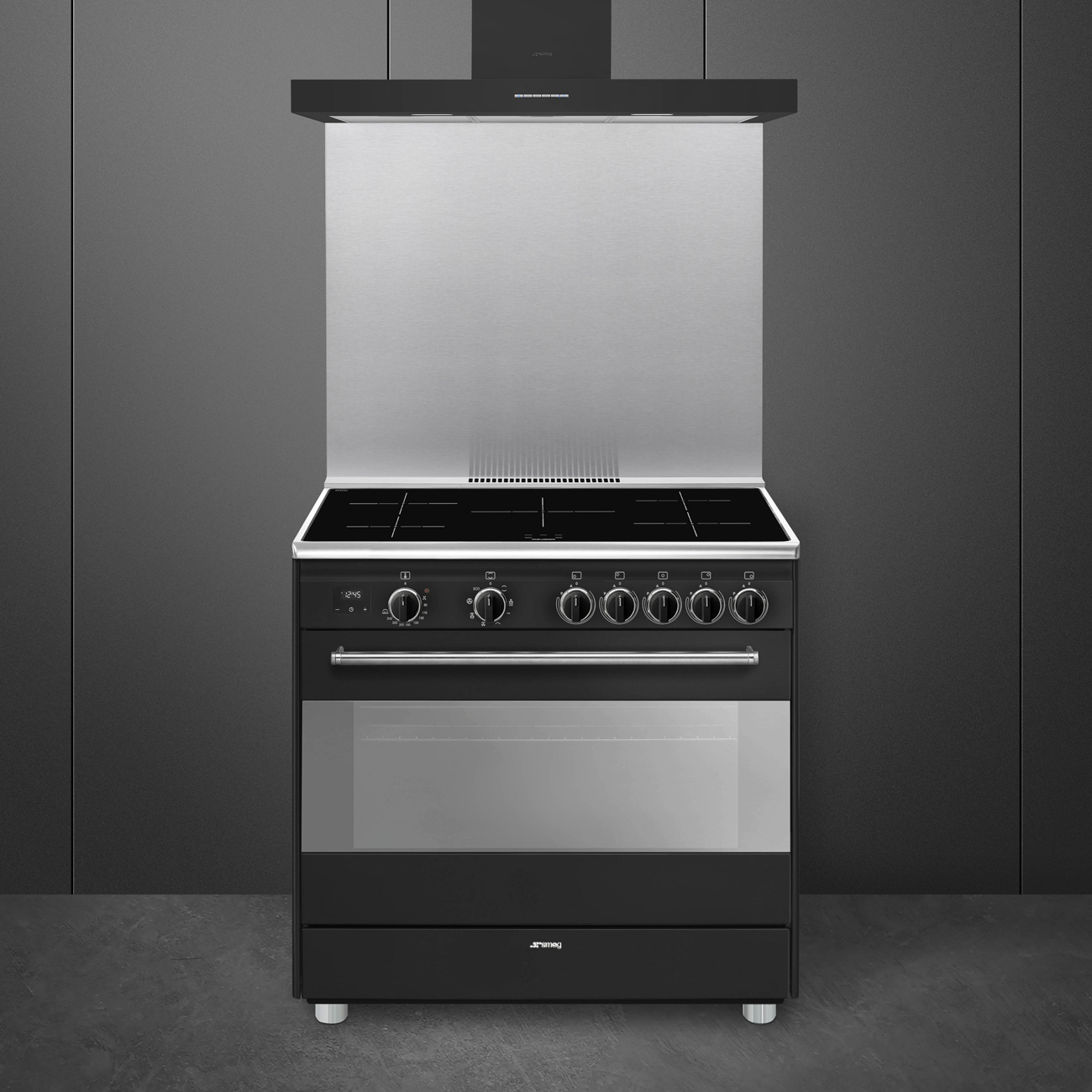 Smeg Anthracite Cooker with Induction Hob_2