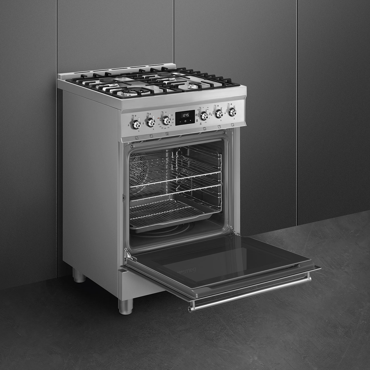 Smeg Stainless steel Cooker with Gas Hob_5