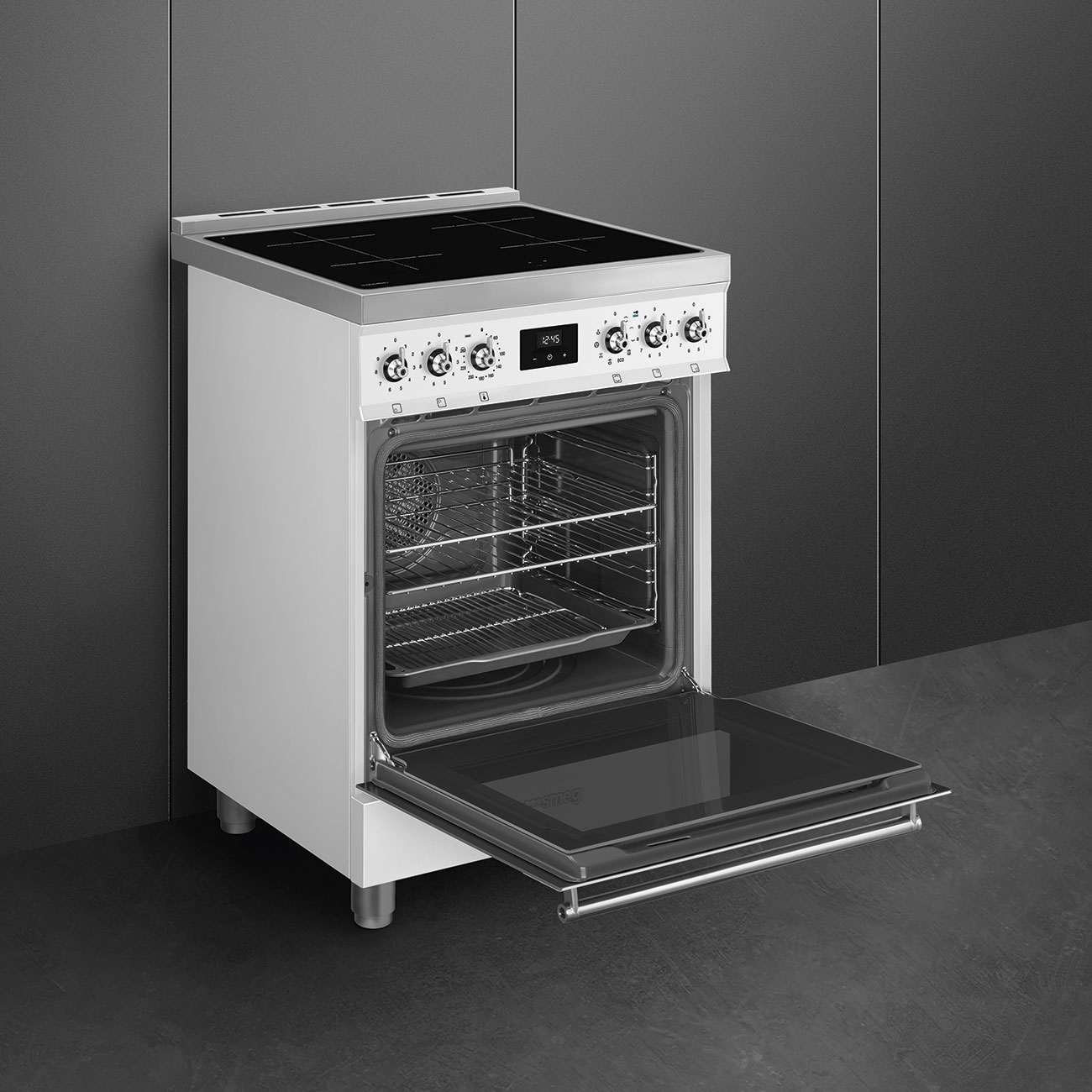 Smeg White Cooker with Induction Hob_5