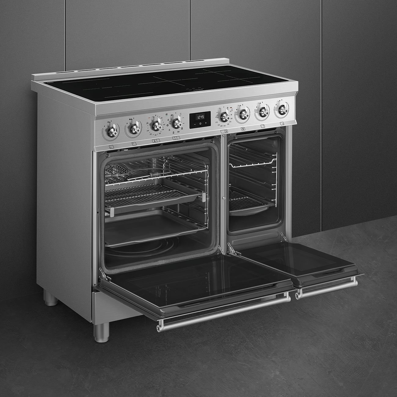 Smeg Stainless steel Cooker with Induction Hob_5