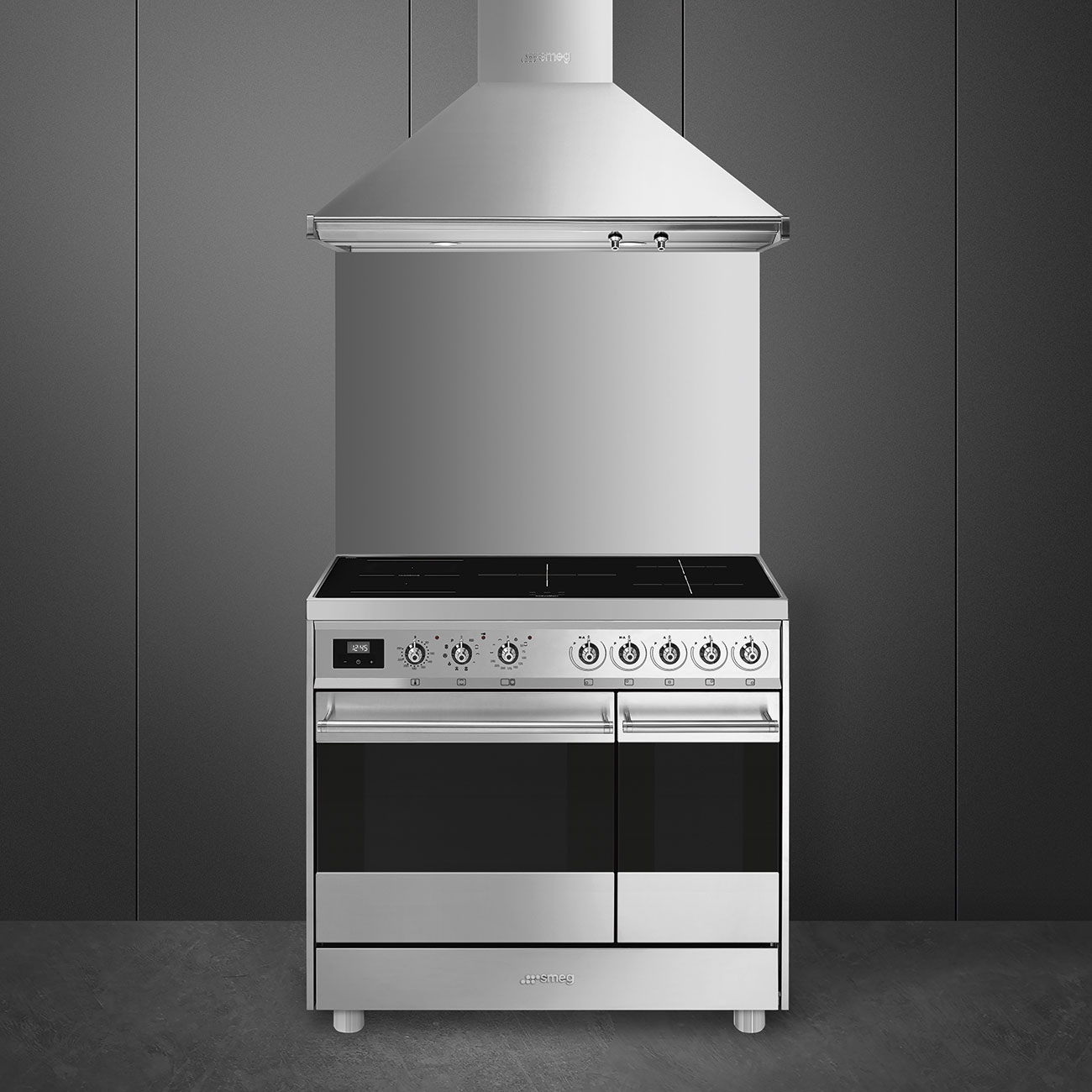 Smeg Stainless steel Cooker with Induction Hob_2