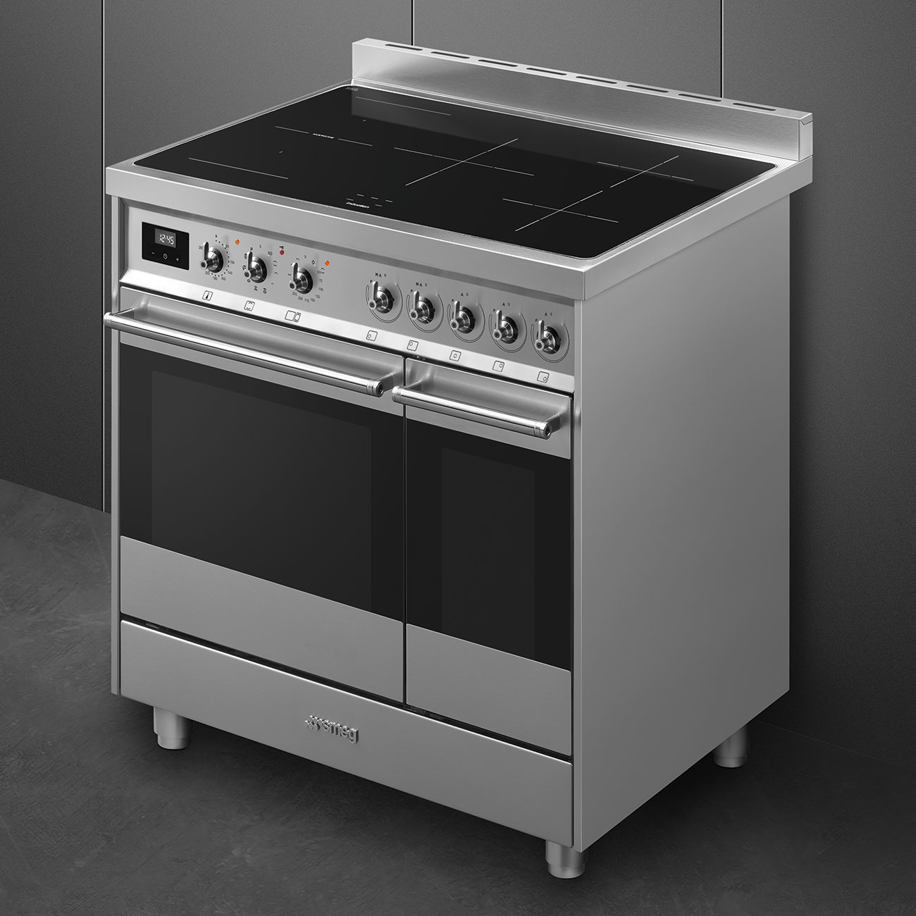 Smeg Stainless steel Cooker with Induction Hob_6