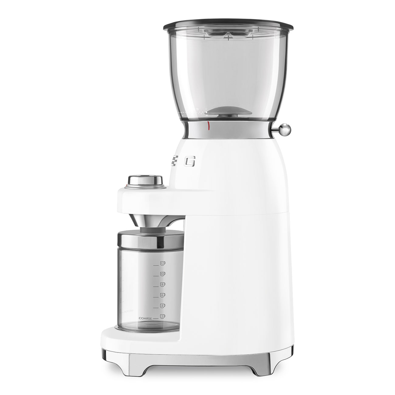White Coffee Grinder featuring a conical burr - CGF01WHUK - Smeg_7