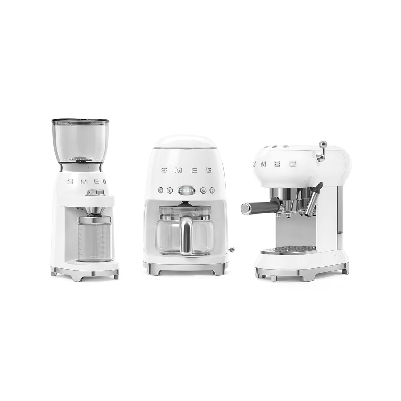 White Coffee Grinder featuring a conical burr - CGF01WHUK - Smeg_6