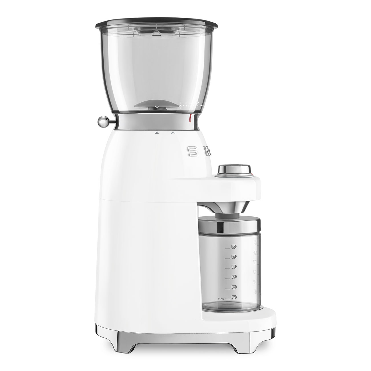 White Coffee Grinder featuring a conical burr - CGF01WHUK - Smeg_3