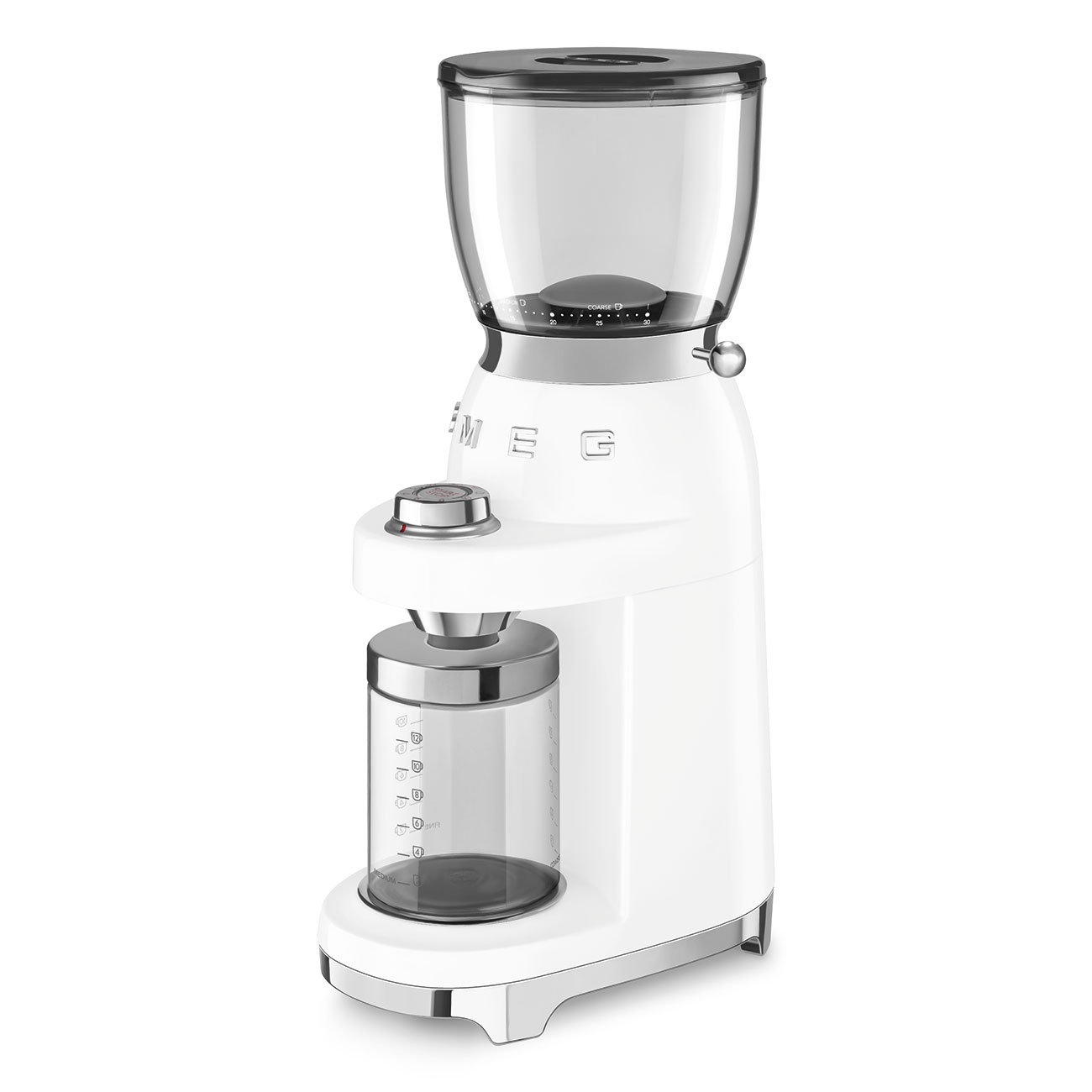 White Coffee Grinder featuring a conical burr - CGF01WHUK - Smeg_5