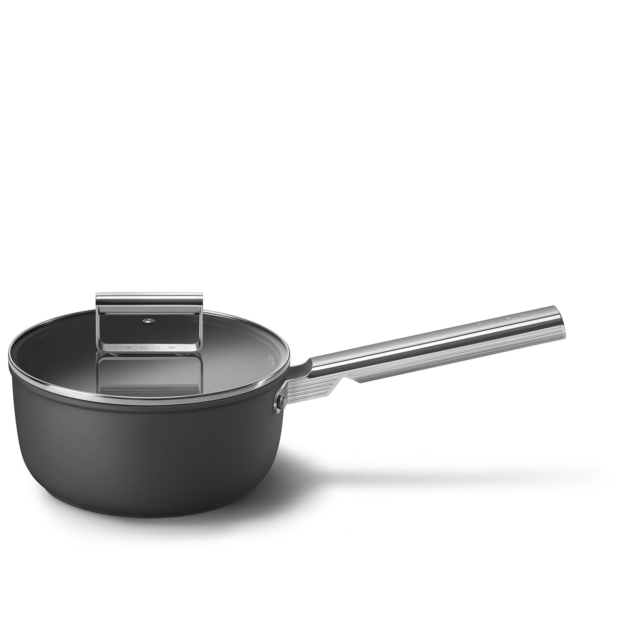 Smeg Black Non-stick Saucepan with glass lid and stainless steel handle_10