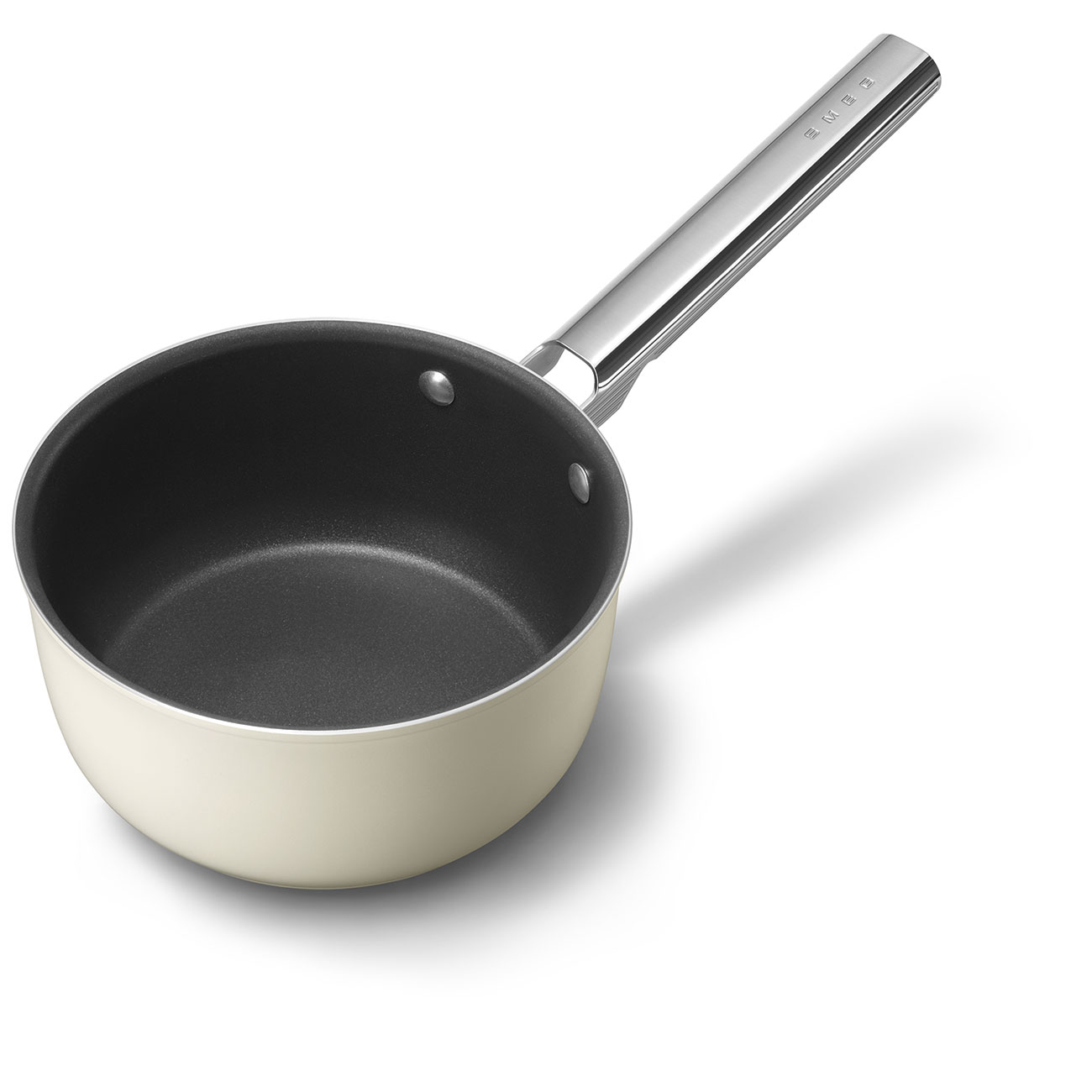 Smeg Cream Non-stick Saucepan with glass lid and stainless steel handle_3