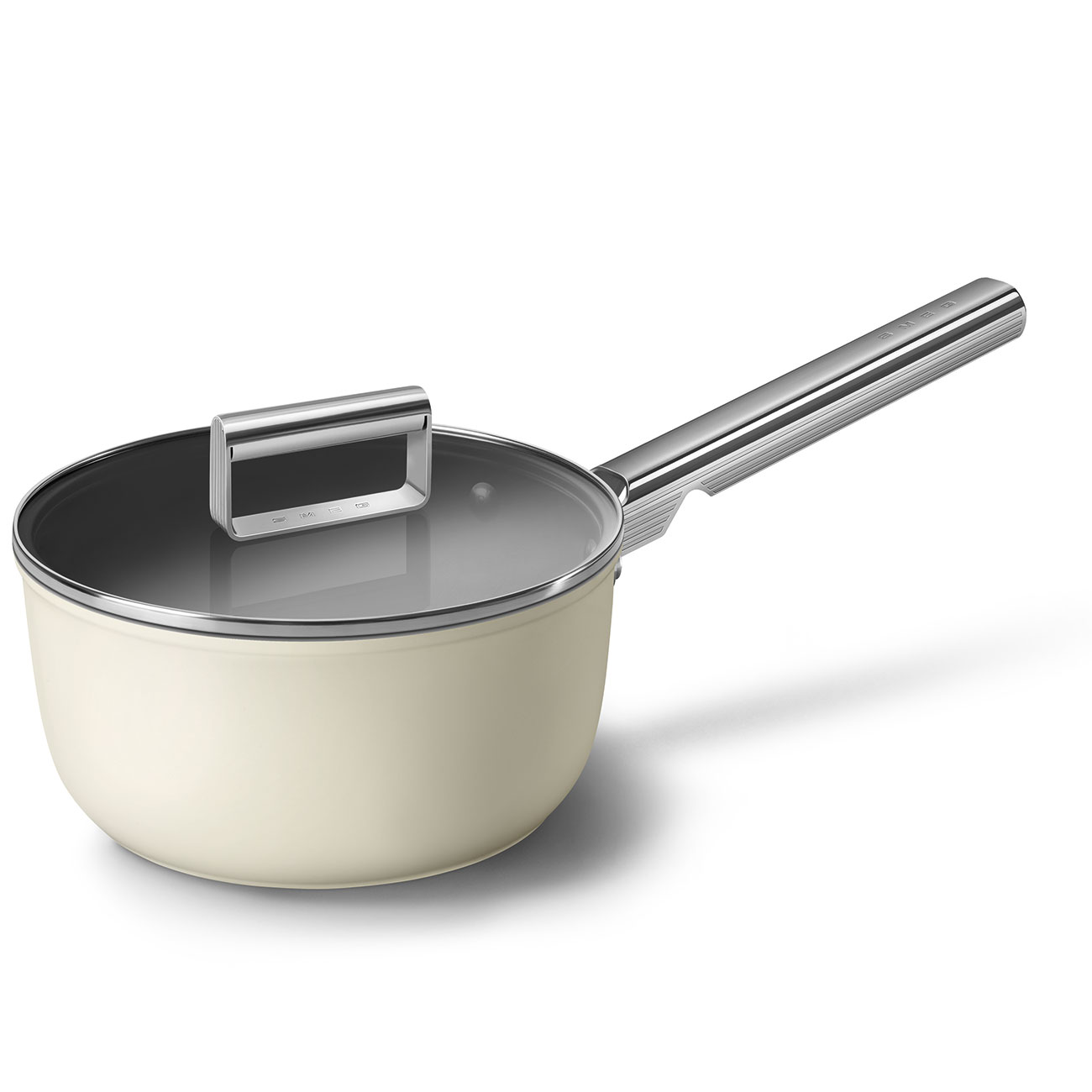 Smeg Cream Non-stick Saucepan with glass lid and stainless steel handle_7