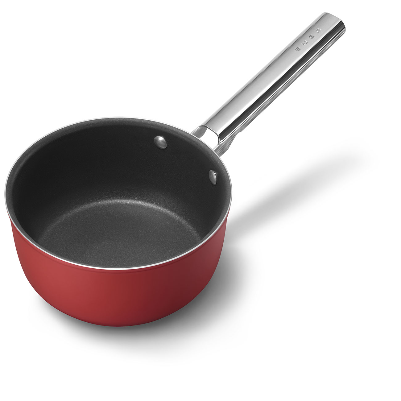 Smeg Red Non-stick Saucepan with glass lid and stainless steel handle_3