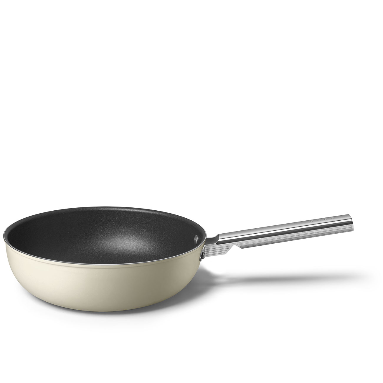 Smeg Cream Non-stick Wok with Stainless Steel Handle - CKFW3001CRM_2