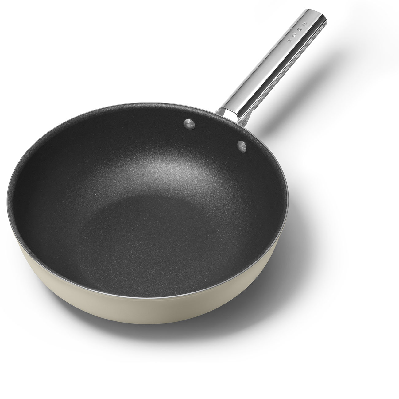 Smeg Cream Non-stick Wok with Stainless Steel Handle - CKFW3001CRM_3