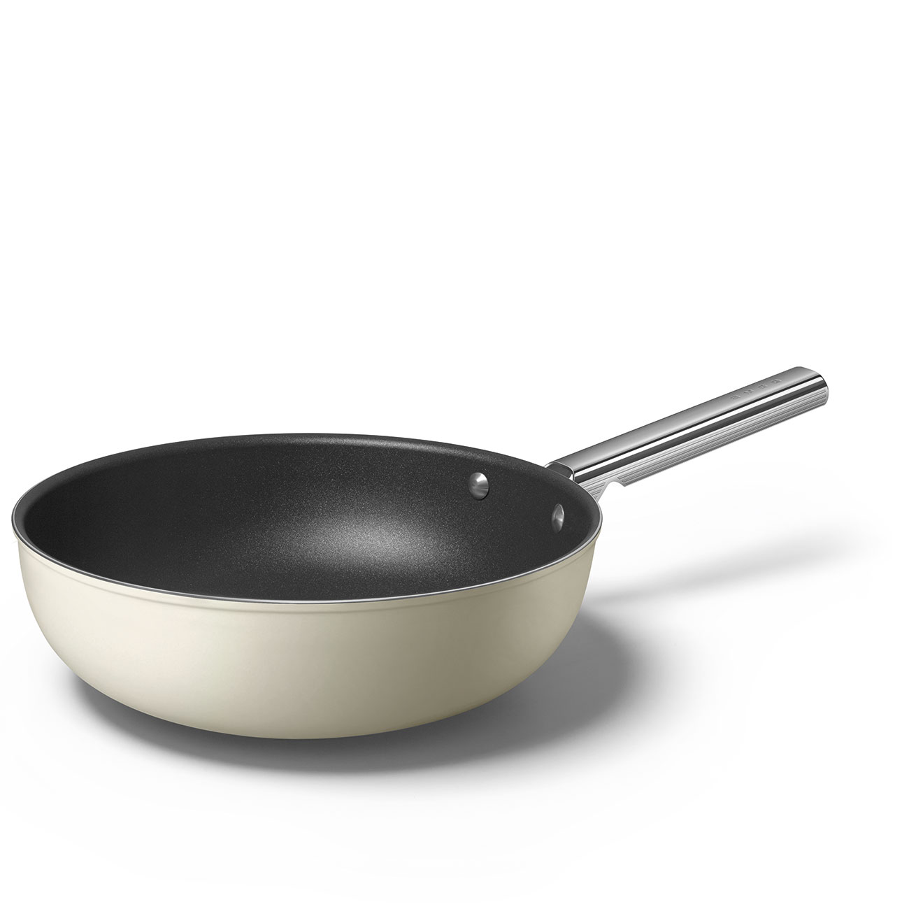 Smeg Cream Non-stick Wok with Stainless Steel Handle - CKFW3001CRM_7