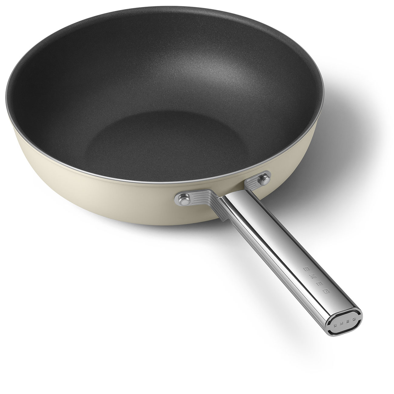 Smeg Cream Non-stick Wok with Stainless Steel Handle - CKFW3001CRM_11
