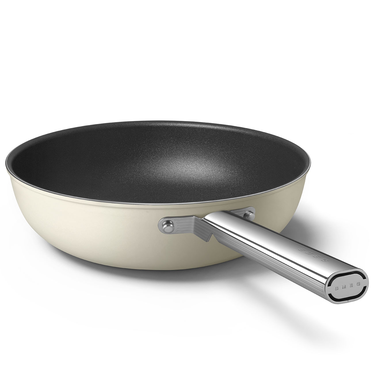 Smeg Cream Non-stick Wok with Stainless Steel Handle - CKFW3001CRM_9