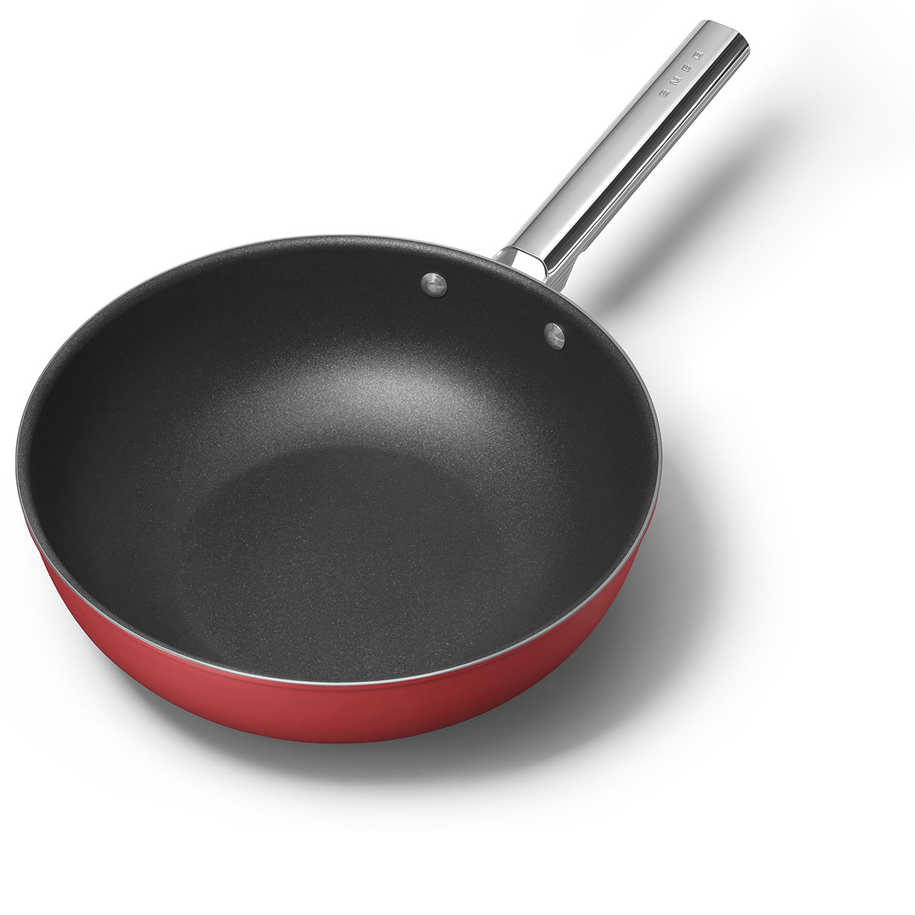 Smeg Red Non-stick Wok with Stainless Steel Handle - CKFW3001RDM_3