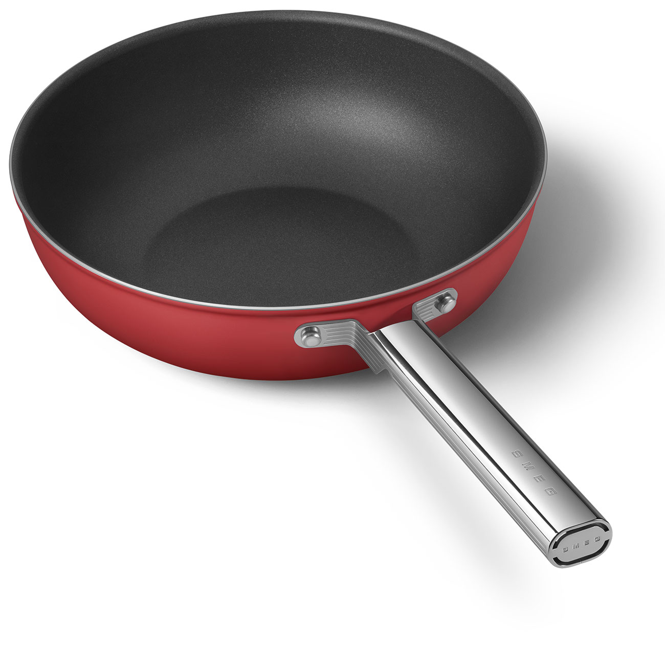 Smeg Red Non-stick Wok with Stainless Steel Handle - CKFW3001RDM_8