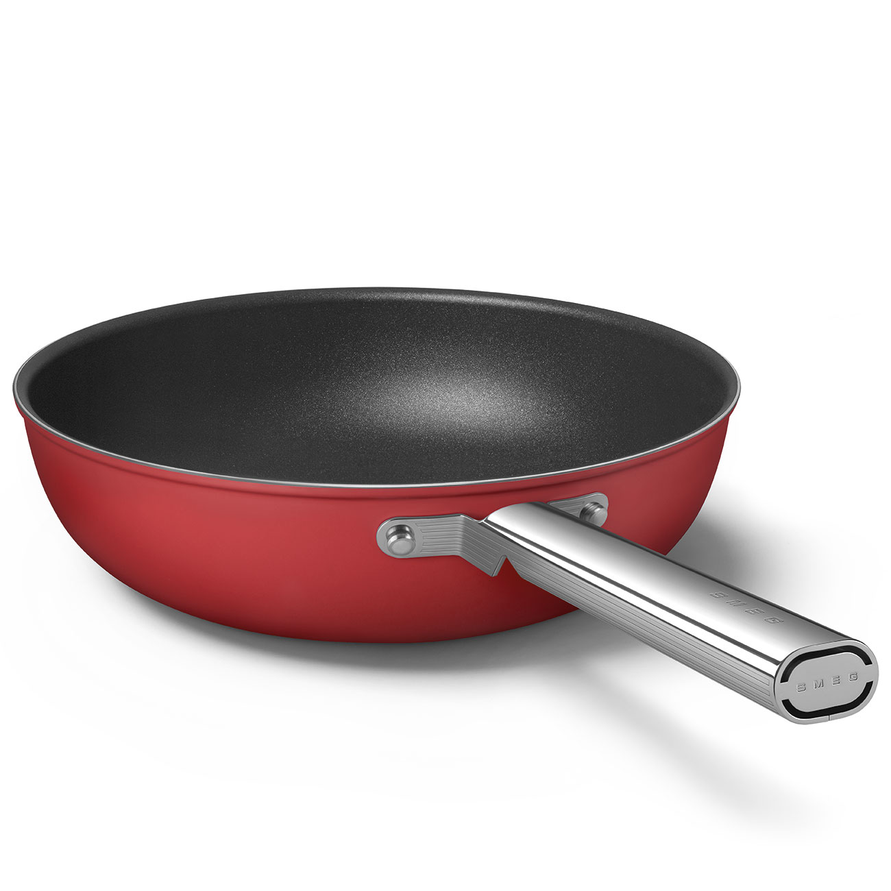 Smeg Red Non-stick Wok with Stainless Steel Handle - CKFW3001RDM_9