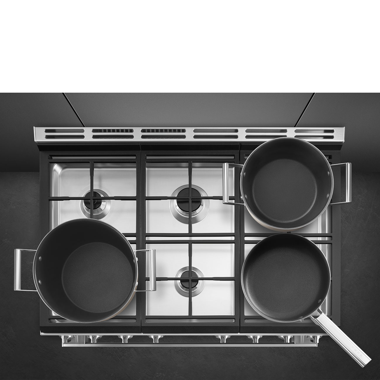 Smeg Μαύρο Ελεύθερη κουζίνα με Αερίου εστία_7