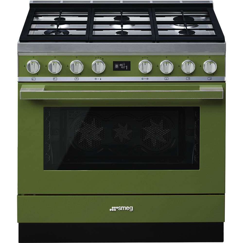 Smeg Olive green Cooker with Gas Hob_1