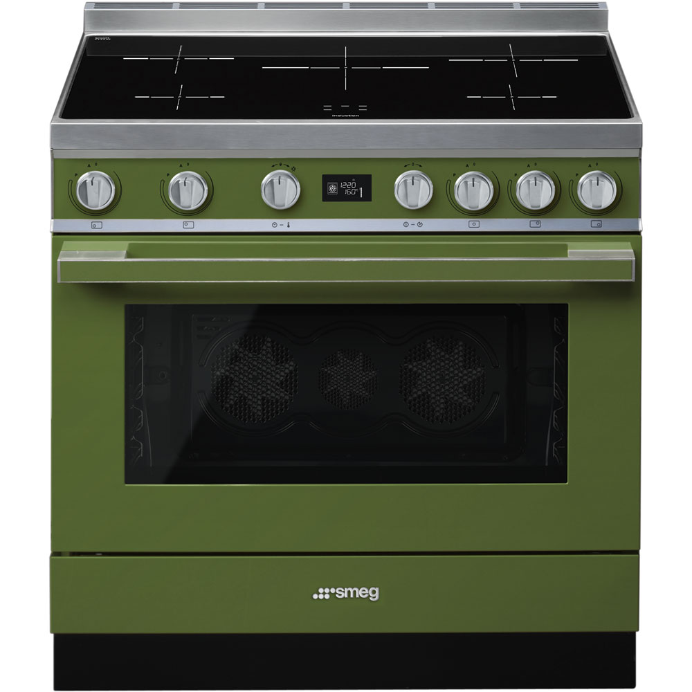 Smeg Olive green Cooker with Induction Hob_1