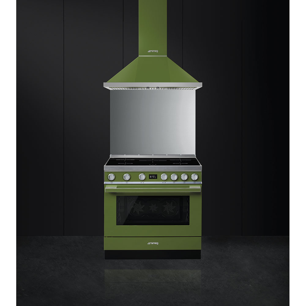 Smeg Olive green Cooker with Induction Hob_3