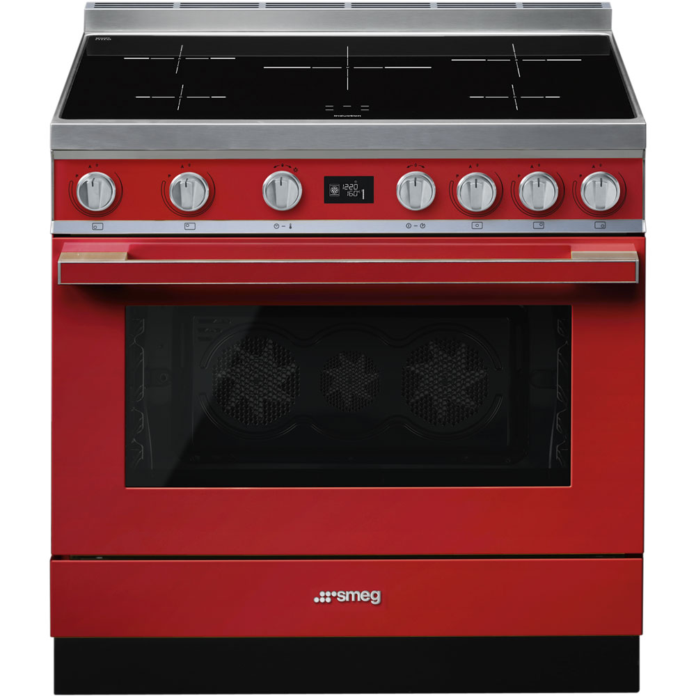 Smeg Red Cooker with Induction Hob_1