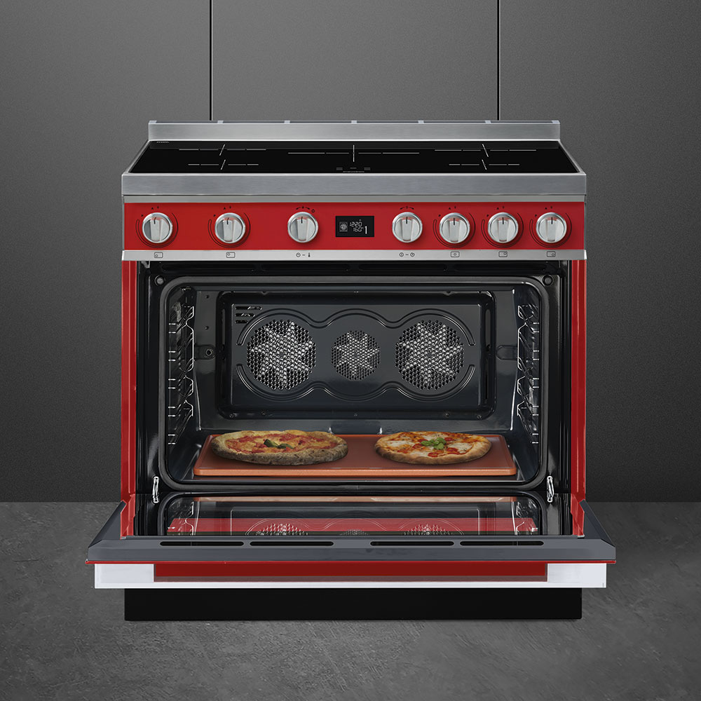 Smeg Red Cooker with Induction Hob_3