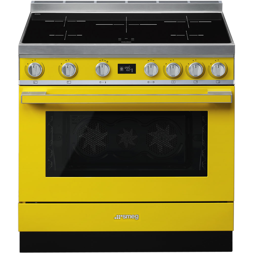 Smeg Yellow Cooker with Induction Hob_1