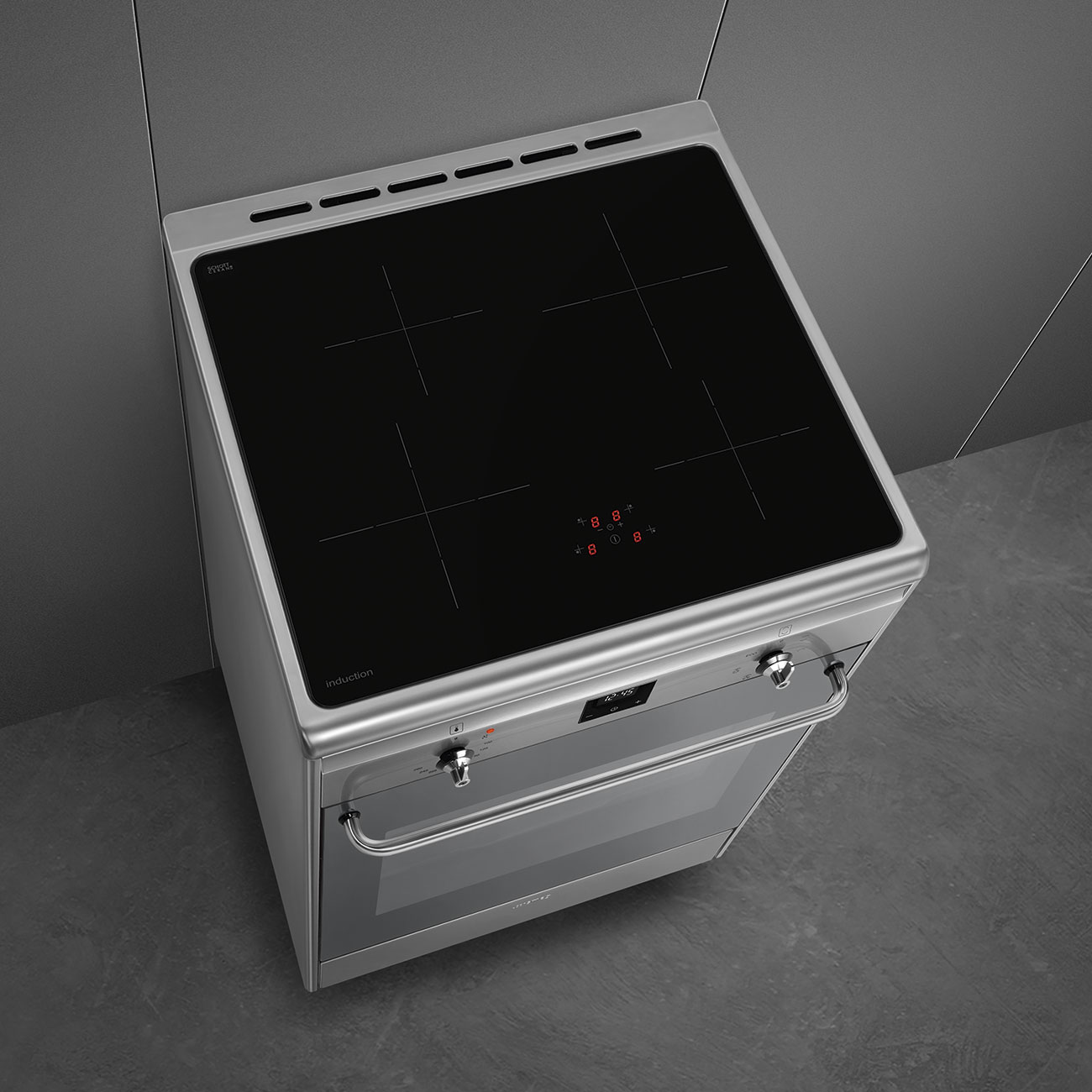 Smeg Stainless steel Cooker with Induction Hob_5