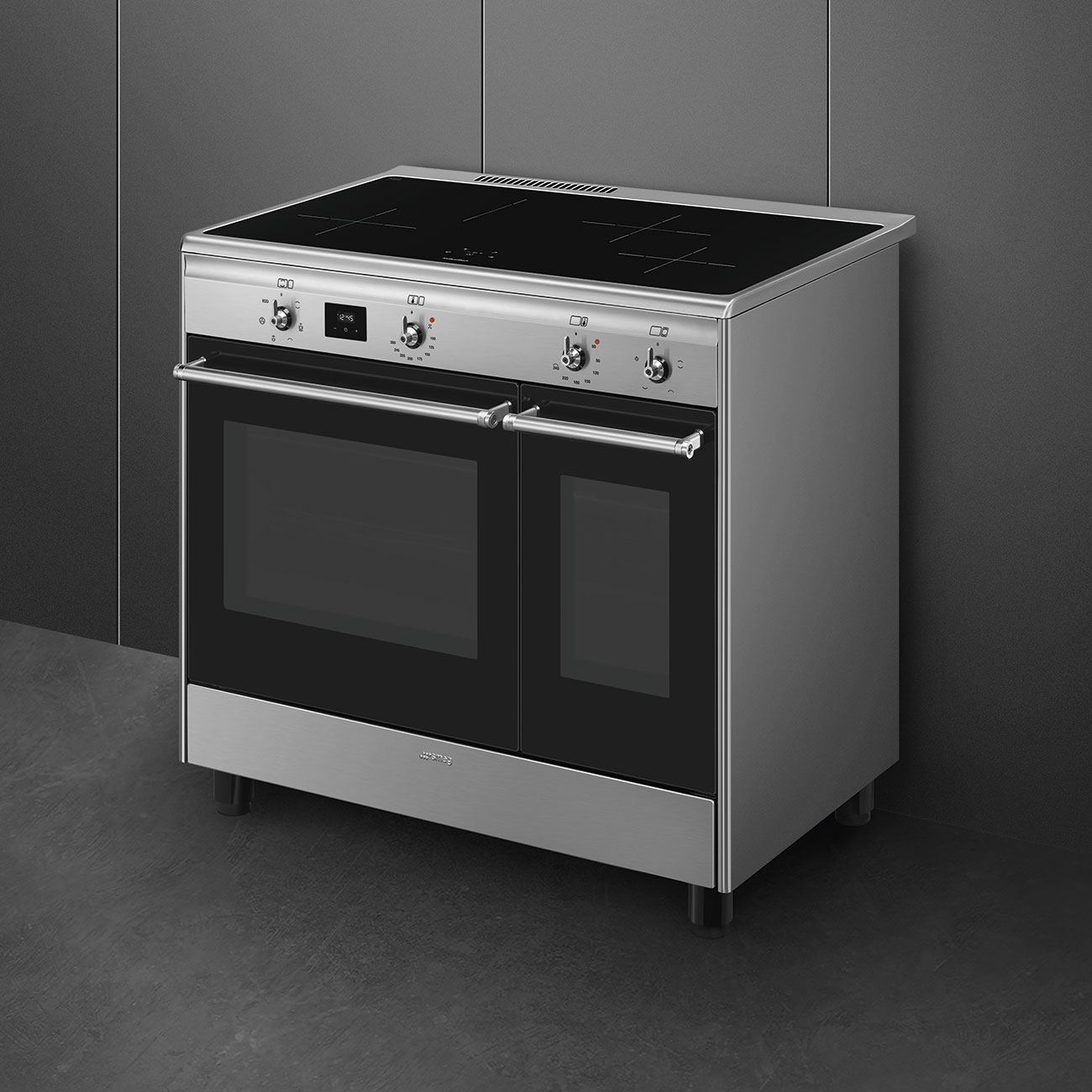 Smeg Stainless steel Cooker with Induction Hob_2