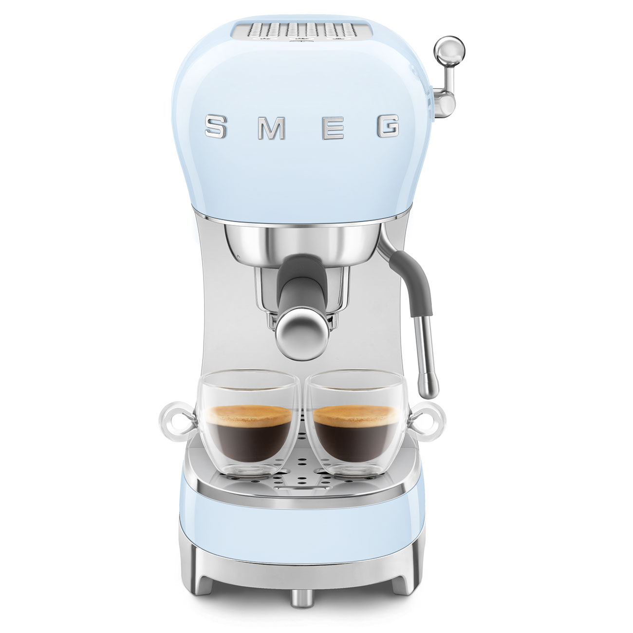 Smeg Pastel Blue Espresso Manual Coffee Machine with Steam Wand_5