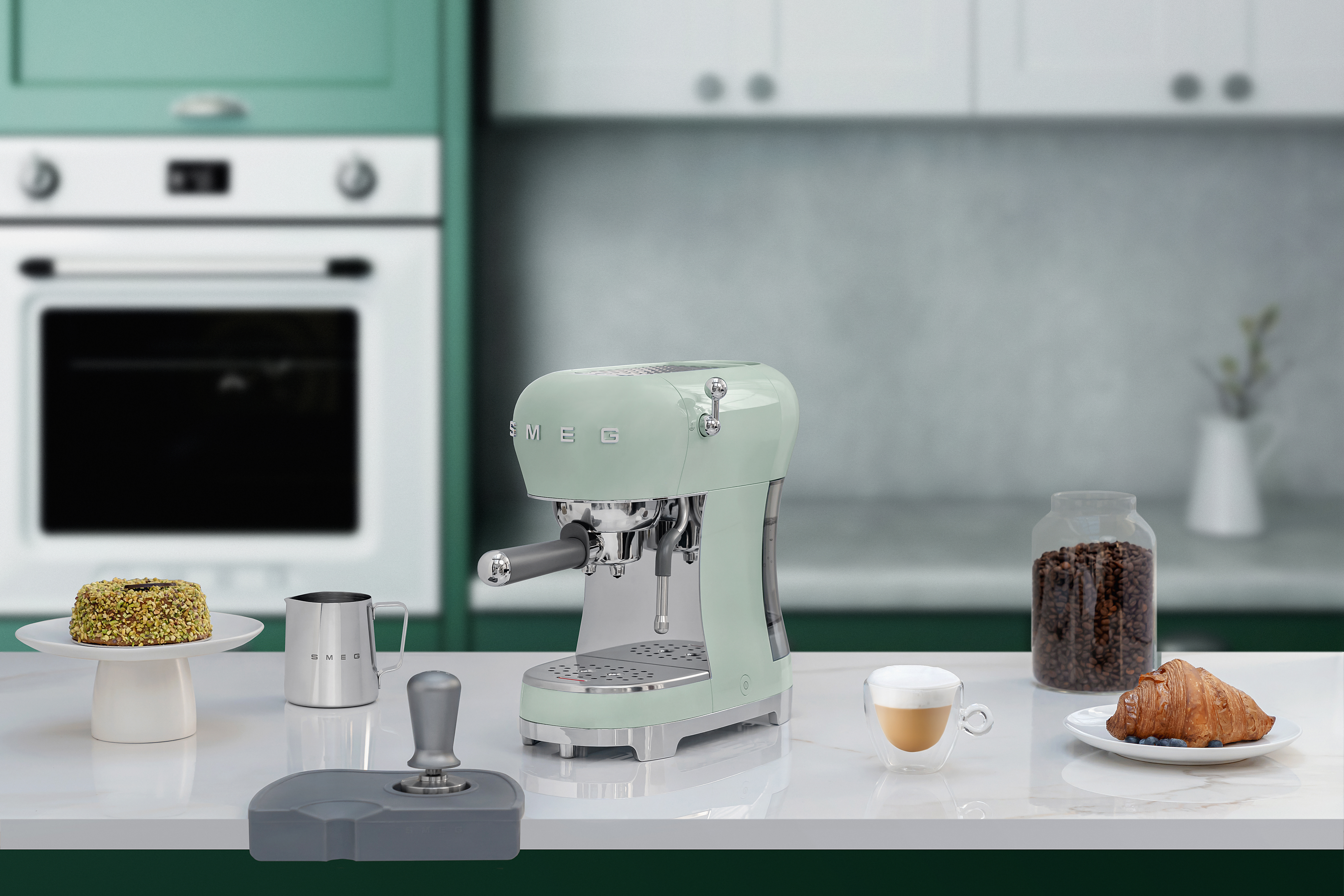Smeg Verde água Espresso Manual Coffee Machine_10