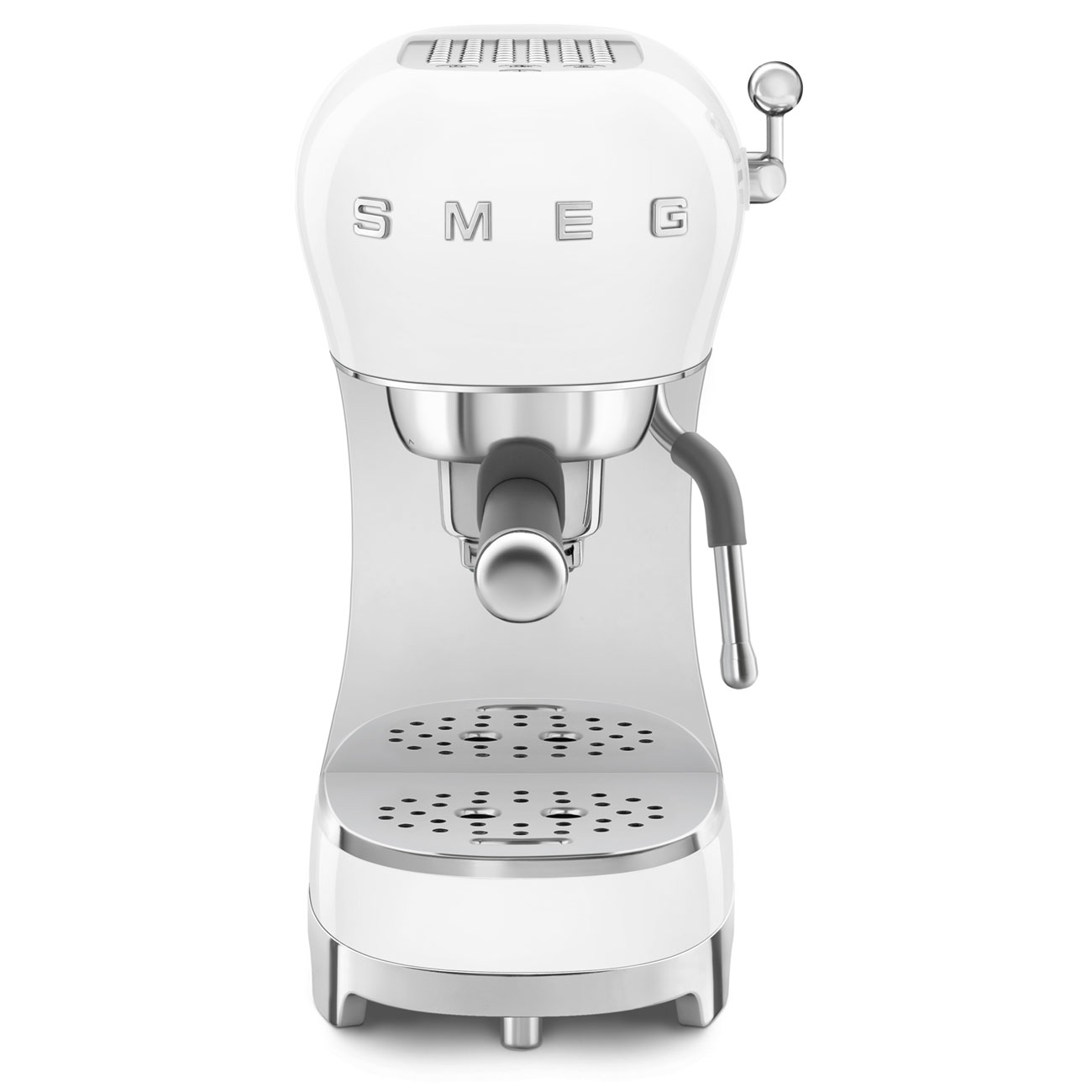 Smeg White Espresso Manual Coffee Machine with Steam Wand_1