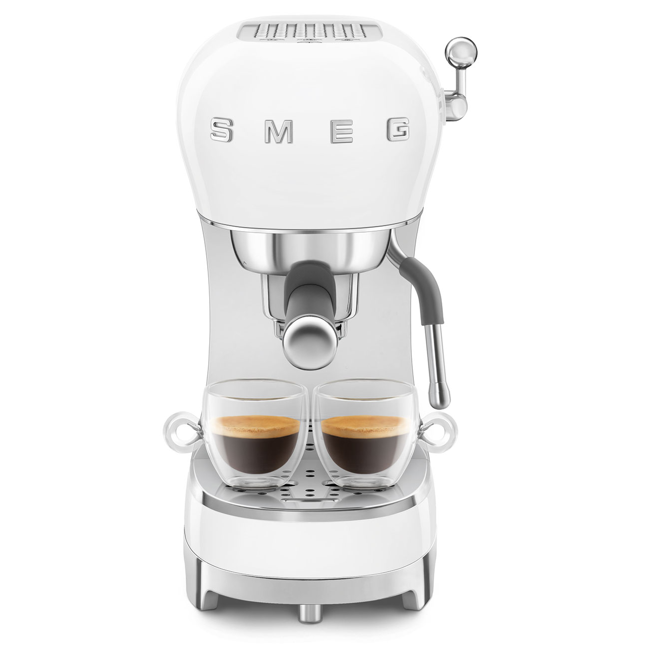 Smeg White Espresso Manual Coffee Machine with Steam Wand_5