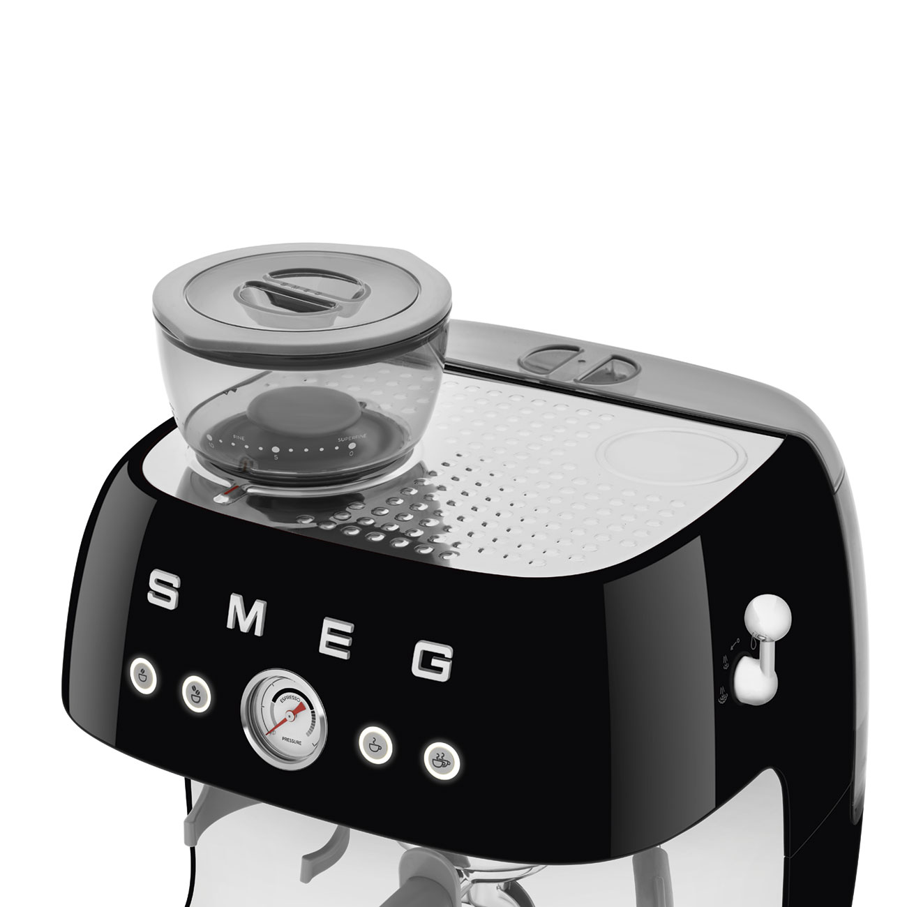 Black manual espresso coffee machine with built-in grinder_7