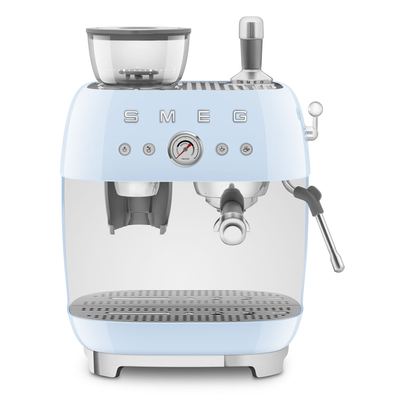 Smeg Pastel Blue Espresso Manual Coffee Machine with Grinder_1