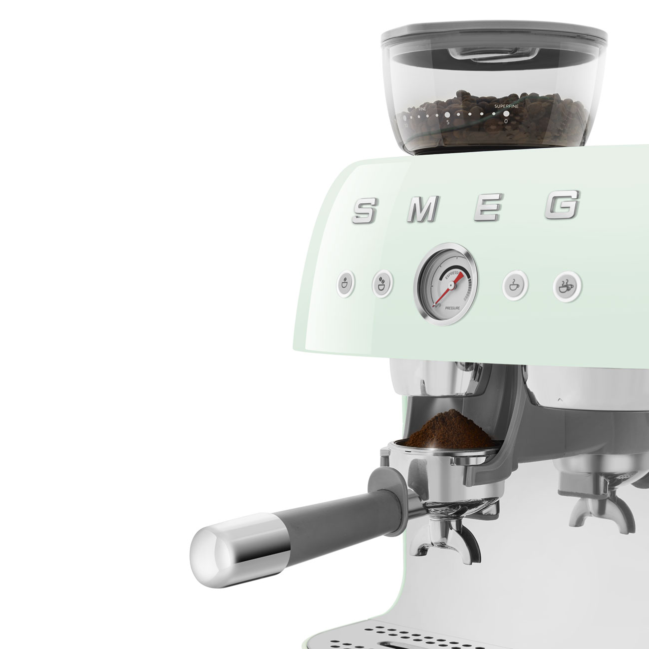 Smeg Vert d'Eau Machine à café expresso manuelle avec broyeur à grain intégré_6