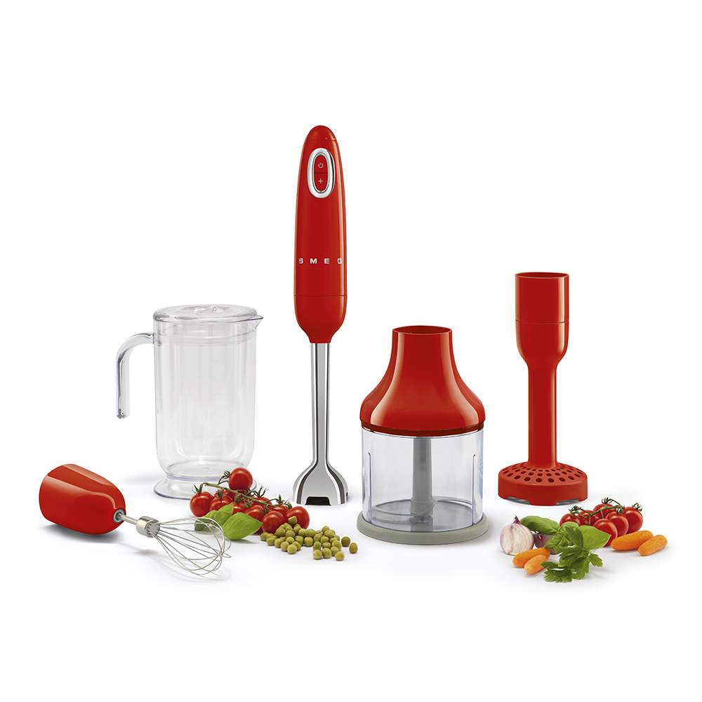 A Smeg Red Hand Blender with 4 Accessories - HBF02RDUK_7