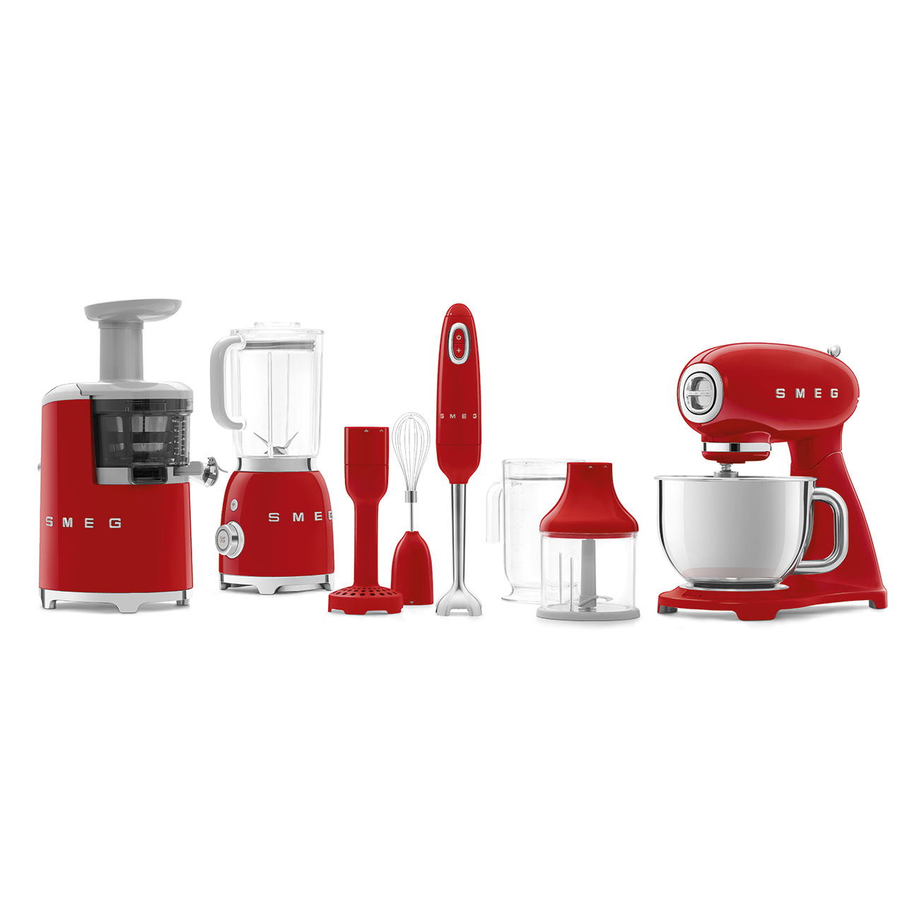 A Smeg Red Hand Blender with 4 Accessories - HBF02RDUK_8