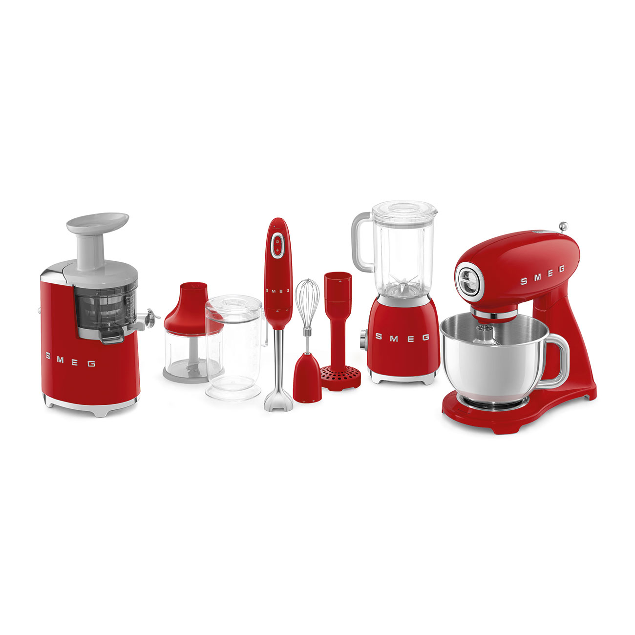 A Smeg Red Hand Blender with 4 Accessories - HBF02RDUK_9