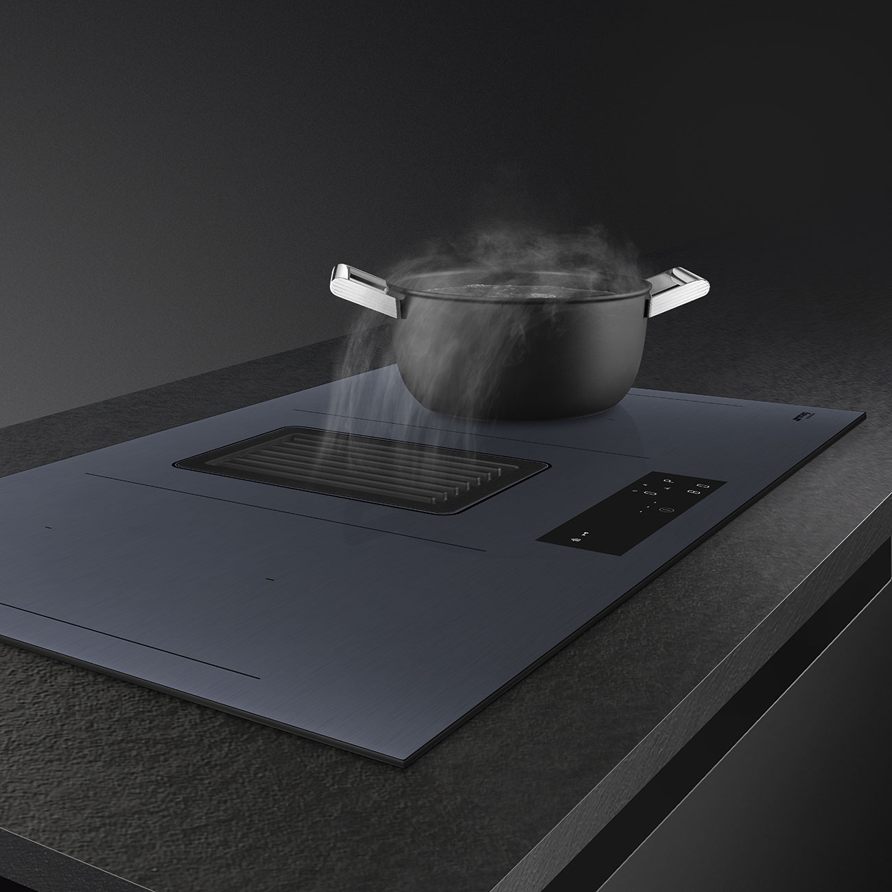 Induction with integrated hood Hob Smeg_4