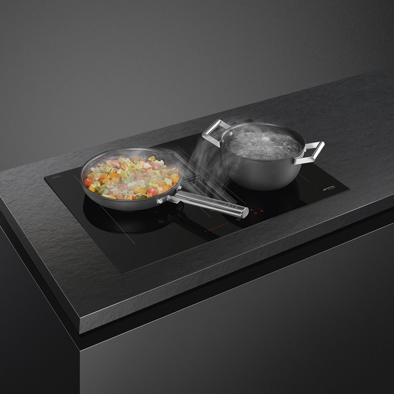 Induction with integrated hood Hob Smeg_3
