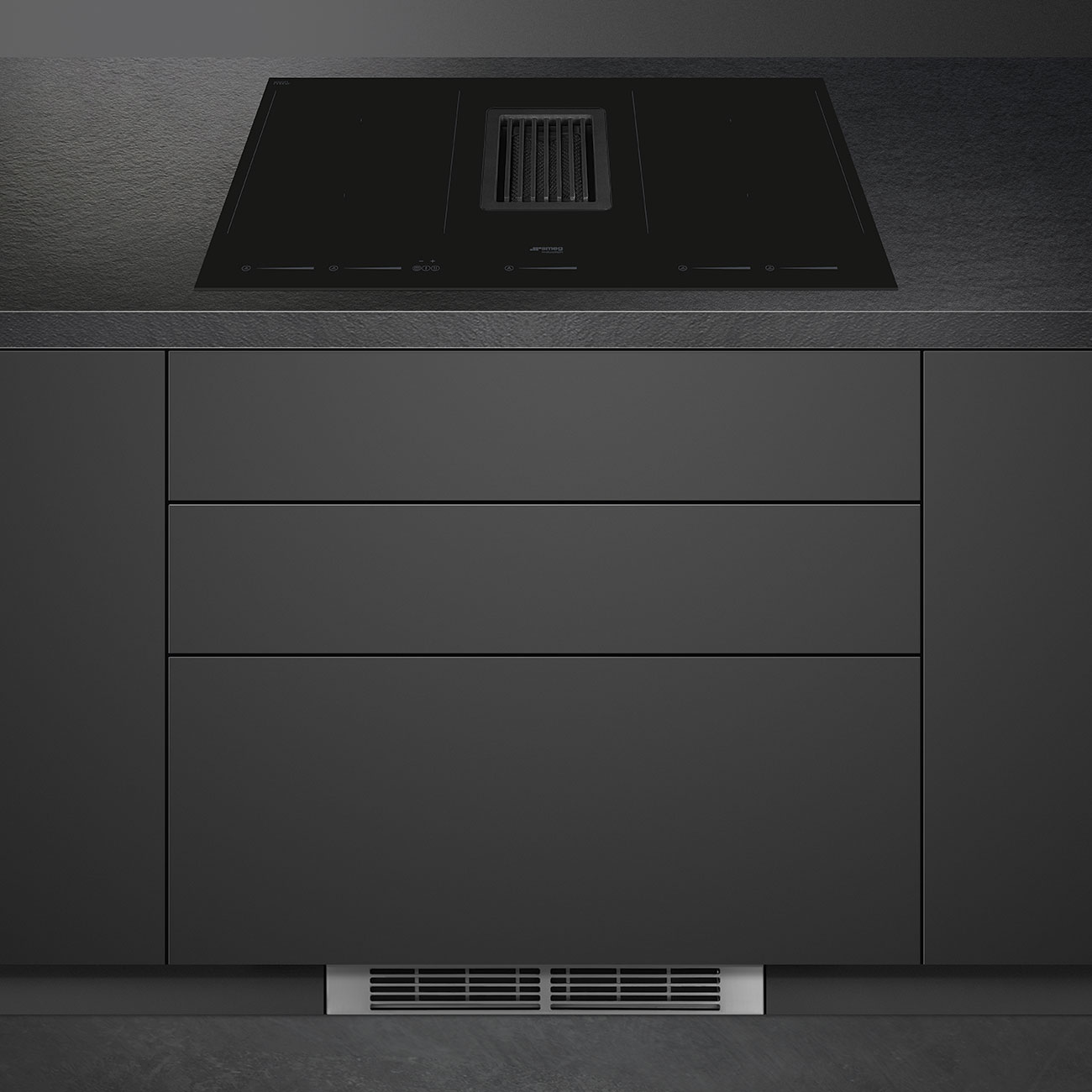 Induction with integrated hood Hob Smeg_9