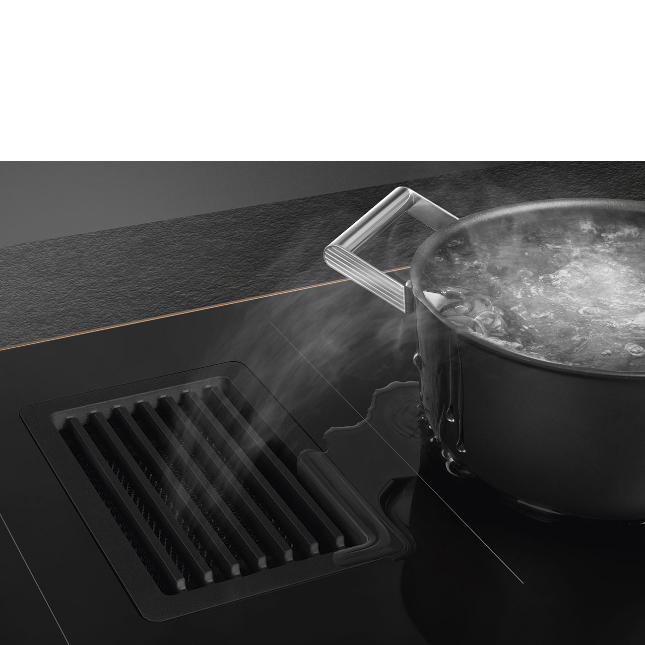 Induction with integrated hood Hob Smeg_8